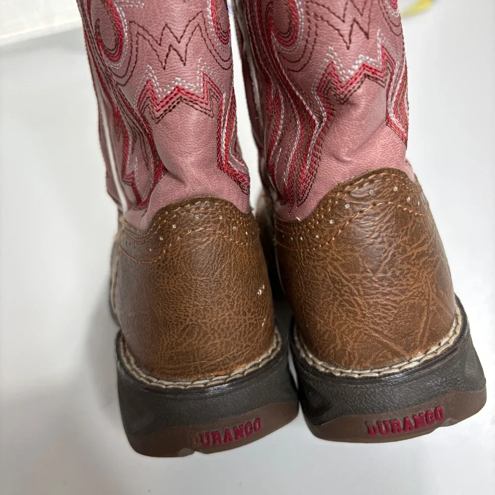 Durango Lil Rebel Little Kids Western Boot Tan Pink  Sz 13